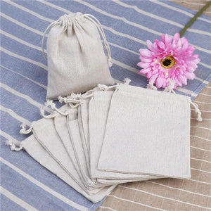 10pcs Reusable Cotton Drawstring Gift Bags Jewelry Wedding Party Drawable Bag