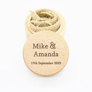 Personalized Wooden Engagement Ring Box for Proposal