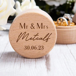 Personalized Wooden Engagement Ring Box for Proposal