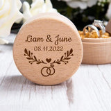 Personalized Wooden Engagement Ring Box for Proposal