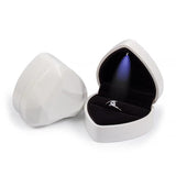 Heart LED Light Ring Box Velvet Jewelry Display Gift Storage Case