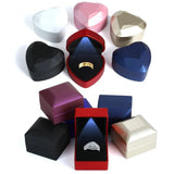 Heart LED Light Ring Box Velvet Jewelry Display Gift Storage Case