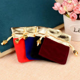 20pcs Vintage Velvet Wine Red Gift Bags 7x9cm Drawstring Jewelry Packaging