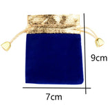 20pcs Vintage Velvet Wine Red Gift Bags 7x9cm Drawstring Jewelry Packaging