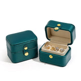 Mini PU Leather Jewelry Box Travel Organizer Earring Necklace Display Holder