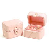 Mini PU Leather Jewelry Box Travel Organizer Earring Necklace Display Holder