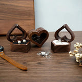 Heart-shaped Wooden Ring Box for Women's Wedding