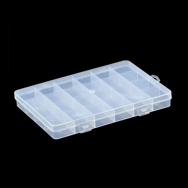 WLYeeS 24Grids Rectangle Plastic Empty Jewelry Beads Storage Box