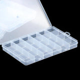 WLYeeS 24Grids Rectangle Plastic Empty Jewelry Beads Storage Box