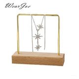 Wooden Earrings Display Rack Dangle Organizer Hold Hook Earrings Ornament Hanger
