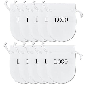 10PCS Ribbon Flannel Bag Pouch For Jewelry Packaging