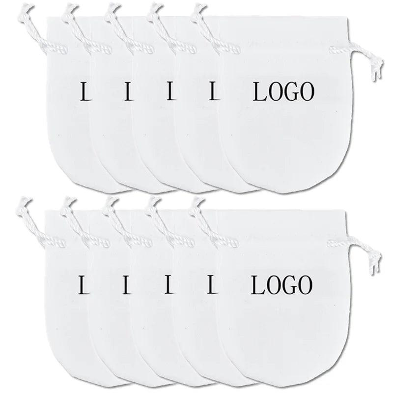 10PCS Ribbon Flannel Bag Pouch For Jewelry Packaging
