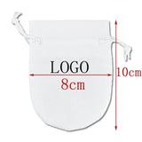 10PCS Ribbon Flannel Bag Pouch For Jewelry Packaging
