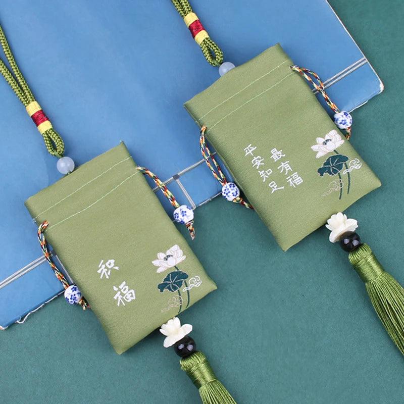 Chinese Jacquard Brocade Sachet with Tassel, Car Hanging Deco