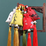 Chinese Jacquard Brocade Sachet with Tassel, Car Hanging Deco