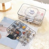Multi-Layer Clear Jewelry Storage Box Ring Beads Organizer Case