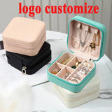 Portable Jewelry Box Leather Storage Travel Jewelry Case