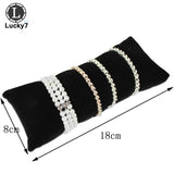 Velvet PU Leather Jewelry Pillow Stand Bracelet Organizer