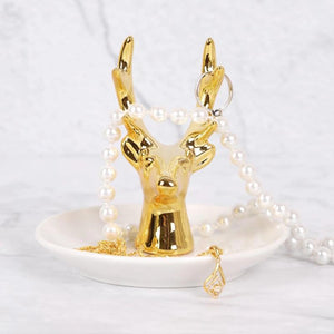 Deer Ceramics Ring Dish Holder Trinket Jewelry Tray Decor