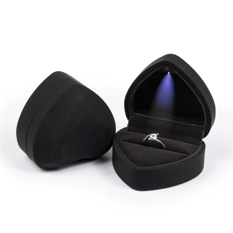 Heart-Shaped LED Jewelry Box Necklace Pendant Display Proposal Ring Box