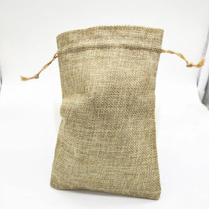 10 PCS Gray Cotton Linen Pouch Drawstring Bag Wedding Gift Bag