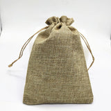 10 PCS Gray Cotton Linen Pouch Drawstring Bag Wedding Gift Bag