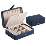 Travel Jewelry Organizer Case Leather Storage Earring Holder