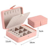 Travel Jewelry Organizer Case Leather Storage Earring Holder