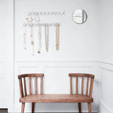 Clear Necklace Jewelry Organizer Wall Mount with 10 Storage Hooks