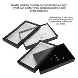 Slots Flocking Jewelry Holder Storage Box Ring Earrings Pendant Display Case