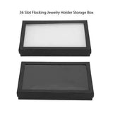 Slots Flocking Jewelry Holder Storage Box Ring Earrings Pendant Display Case