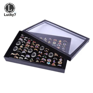 Velvet Sponge Ring Display Box Jewelry Storage Case Holder Showcase
