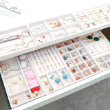 DIY Jewelry Display Organizer Velvet Stackable Tray Necklace Showcase Box