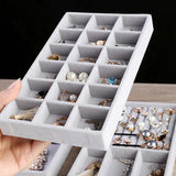 DIY Jewelry Display Organizer Velvet Stackable Tray Necklace Showcase Box