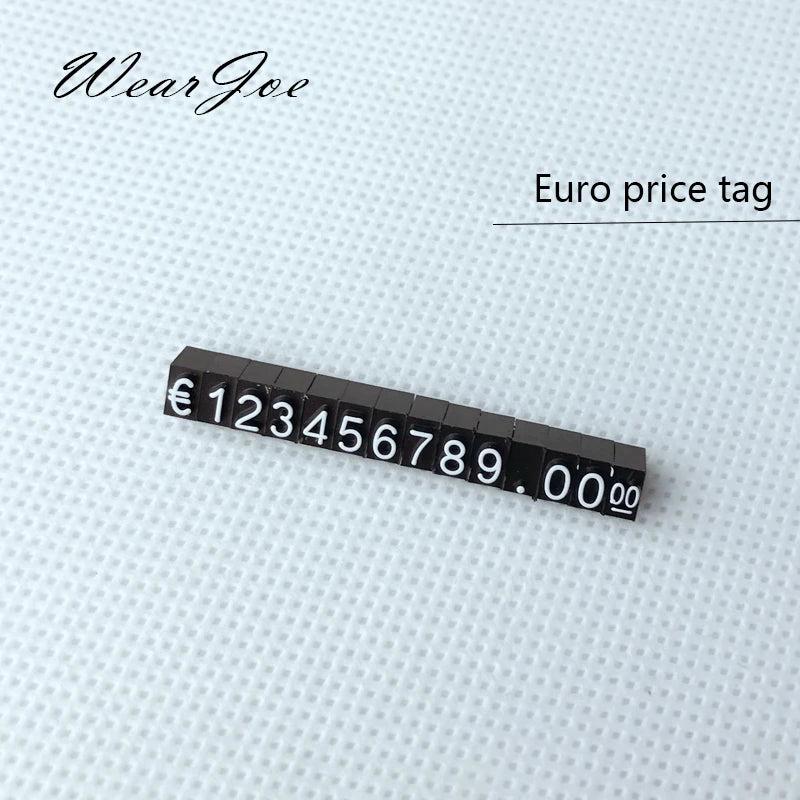 5pcs Mini Acrylic Combined Tag Euro HK US Dollar Adjustable Number Pricing Label