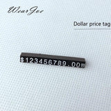 5pcs Mini Acrylic Combined Tag Euro HK US Dollar Adjustable Number Pricing Label