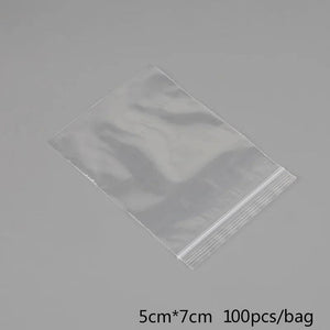 100pcs Transparent Self Sealing Ziplock Bags for Jewelry Packaging