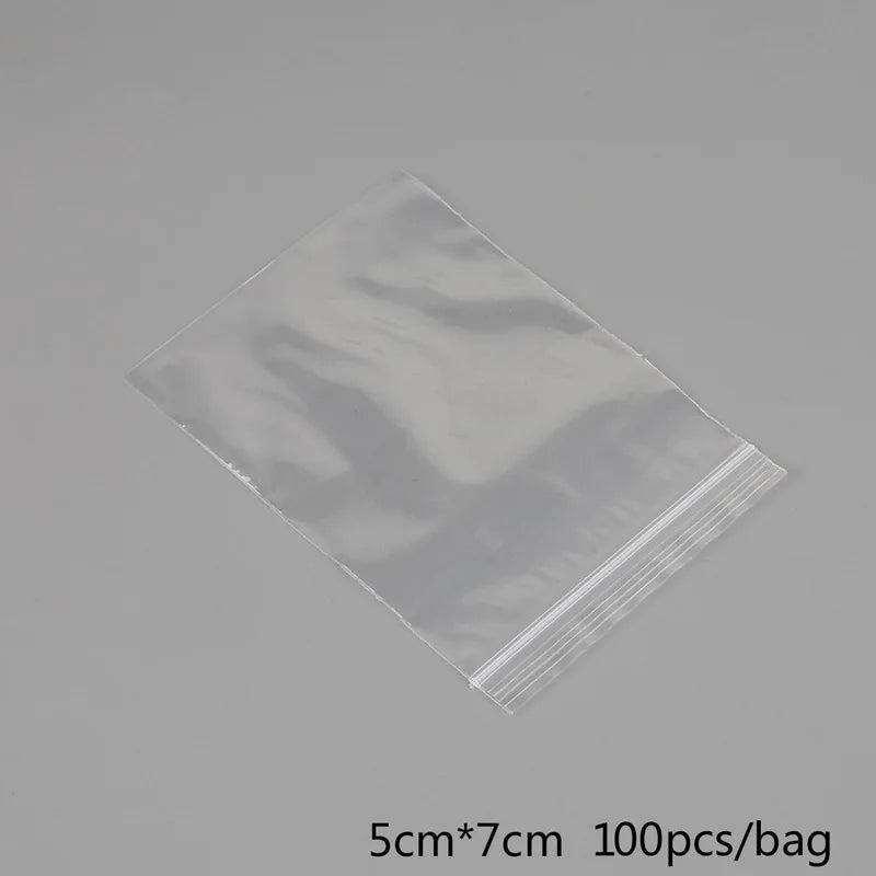 100pcs Transparent Self Sealing Ziplock Bags for Jewelry Packaging