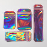 50pcs Pink Laser Foil Bag Holographic Self-Sealing Pouch For Jewelry Storage