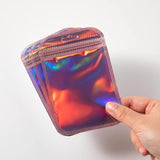 50pcs Pink Laser Foil Bag Holographic Self-Sealing Pouch For Jewelry Storage
