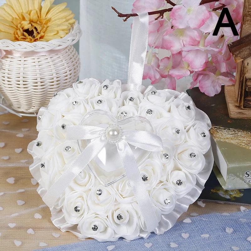 Romantic Wedding Jewelry Case Ring Bearer Pillow Holder Gift