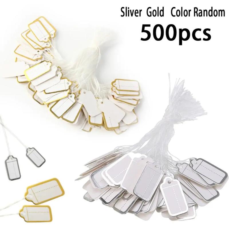 500pcs Mini Paper Labels Tags String DIY Display Ticket 25*13mm