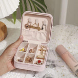 Mini Travel Jewelry Box Storage Organizer Case Portable PU Leather