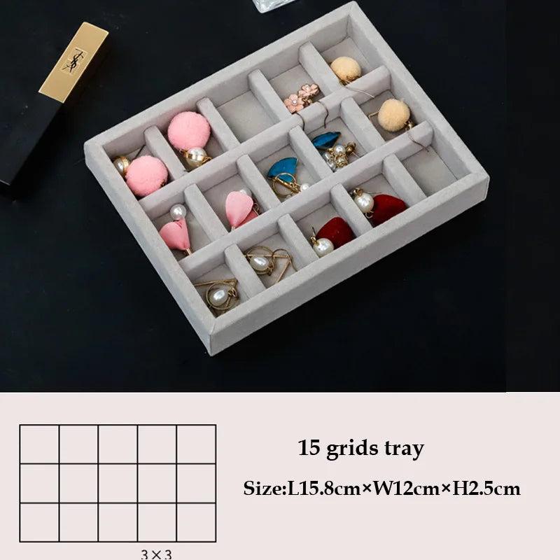 Gray DIY Jewelry Storage Case Organizer Earring Holder 3 Sizes Fit Most