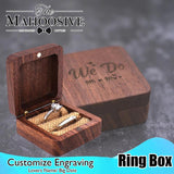 Rustic Wood Engagement Ring Bearer Box