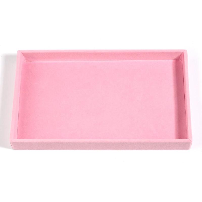 Pink Velvet Jewelry Display Case Earring Storage Organizer Box