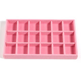 Pink Velvet Jewelry Display Case Earring Storage Organizer Box