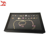 Sponge Ring Earring Jewelry Storage Display Box with Lid