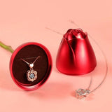Rose Flower CZ Necklace in High Box