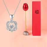 Rose Flower CZ Necklace in High Box